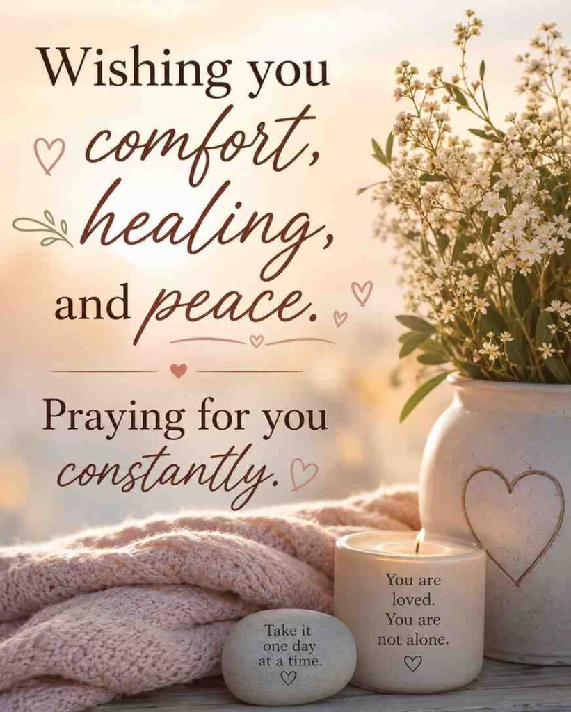 Wishing you comfort, healing, and peace. Praying for you constantly.