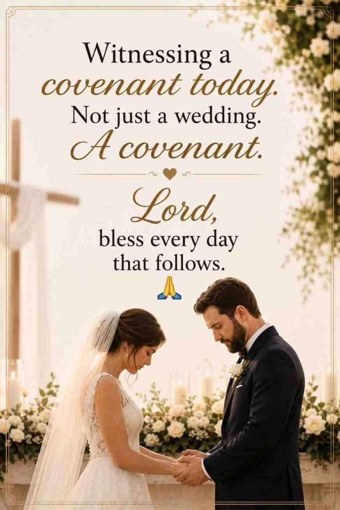 Witnessing a covenant today. Not just a wedding. A covenant. Lord, bless every day that follows